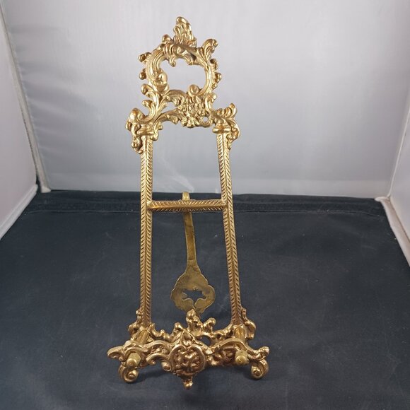 Vintage Brass Easel Picture Frame Holder - Picture 1 of 11
